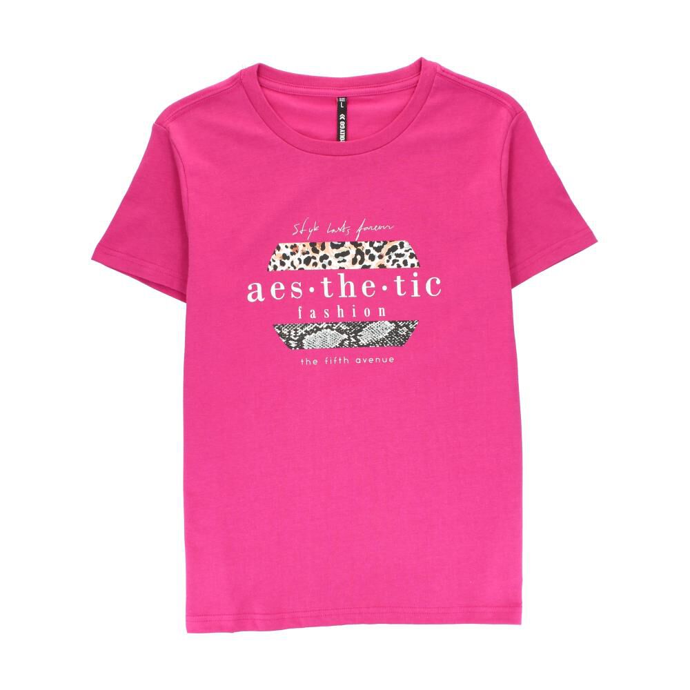 Polera Estampada Animal Print Manga Corta Cuello Redondo Mujer Rolly Go image number 0.0