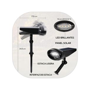 Pack 6 Foco Estaca Para Exterior Led Solar Contra Agua