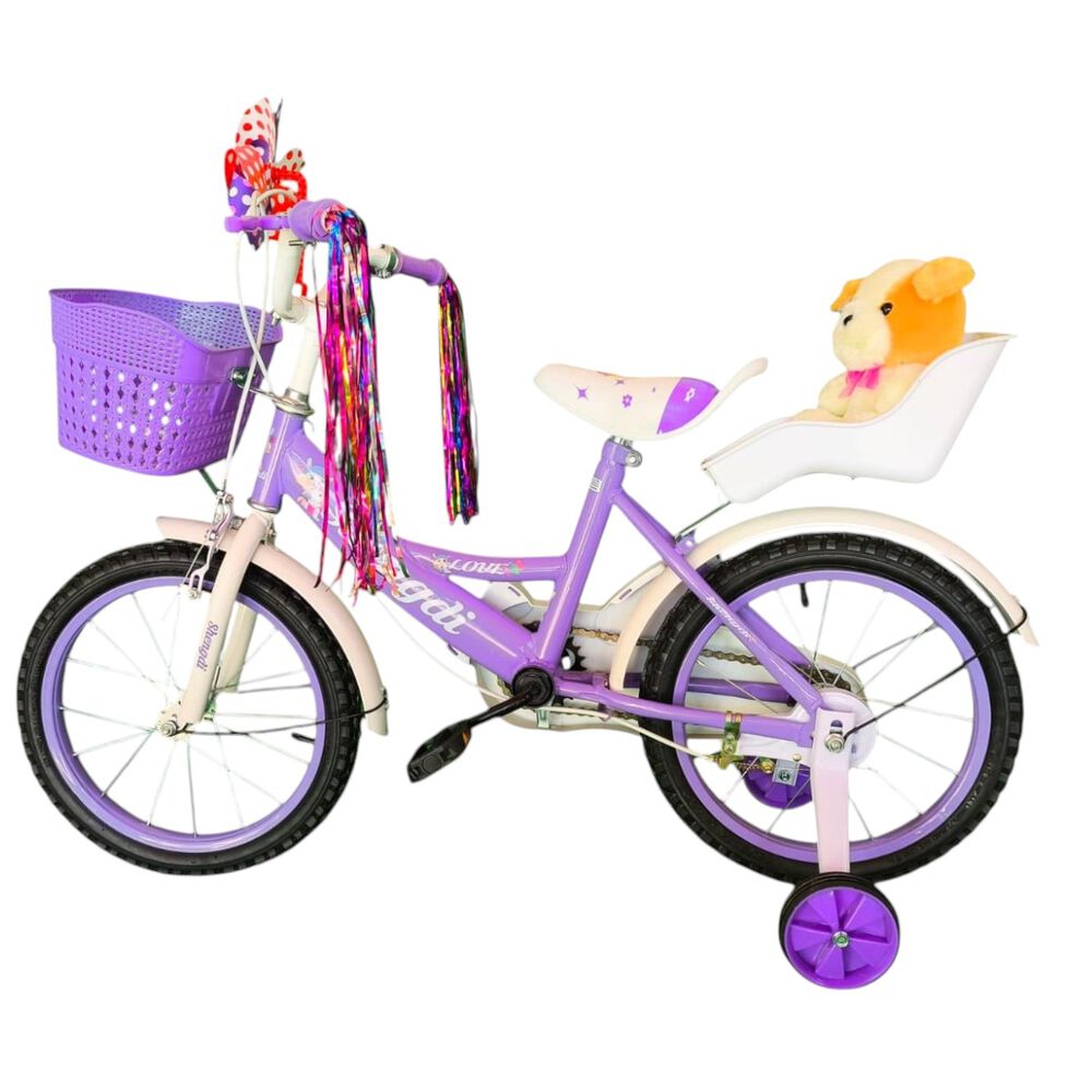 Bicicleta Aro 16 Infantil Con Peluchero Lila Shengdi image number 5.0
