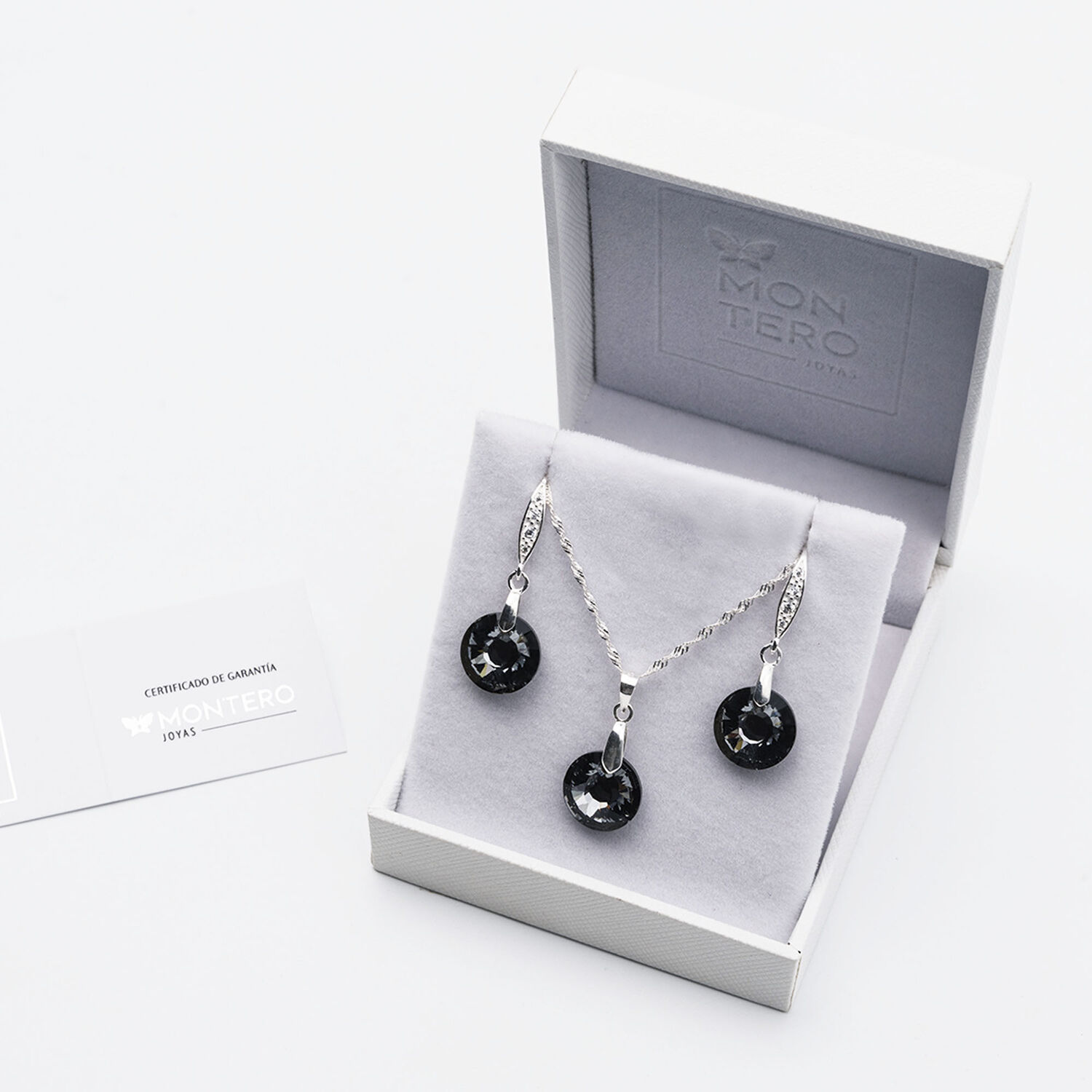 Conjunto Enigma Cristales Genuinos Silver Night image number 2.0