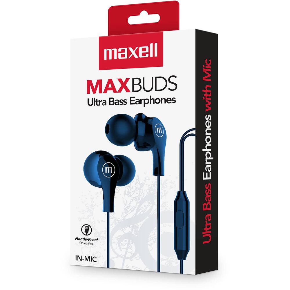Aud&iacute;fonos Maxell In Ear Est&eacute;reo Con Microfono Azul image number 2.0