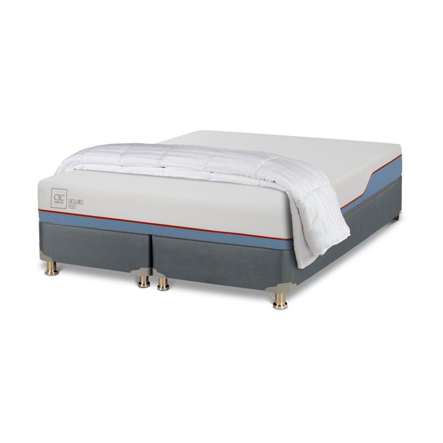 Cama Americana Cic Excellence Plus / 2 Plazas / Base Dividida + Plum&oacute;n image number 1.0