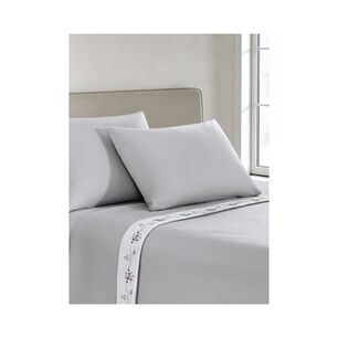 Sabana Andes Polar Bordado Flor Gris King