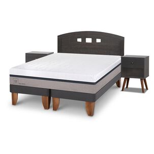 Cama Europea Cic Balance / 2 Plazas / Base Dividida + Set De Maderas