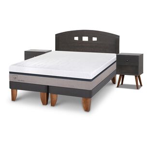Cama Europea Cic Balance / 2 Plazas / Base Dividida + Set De Maderas