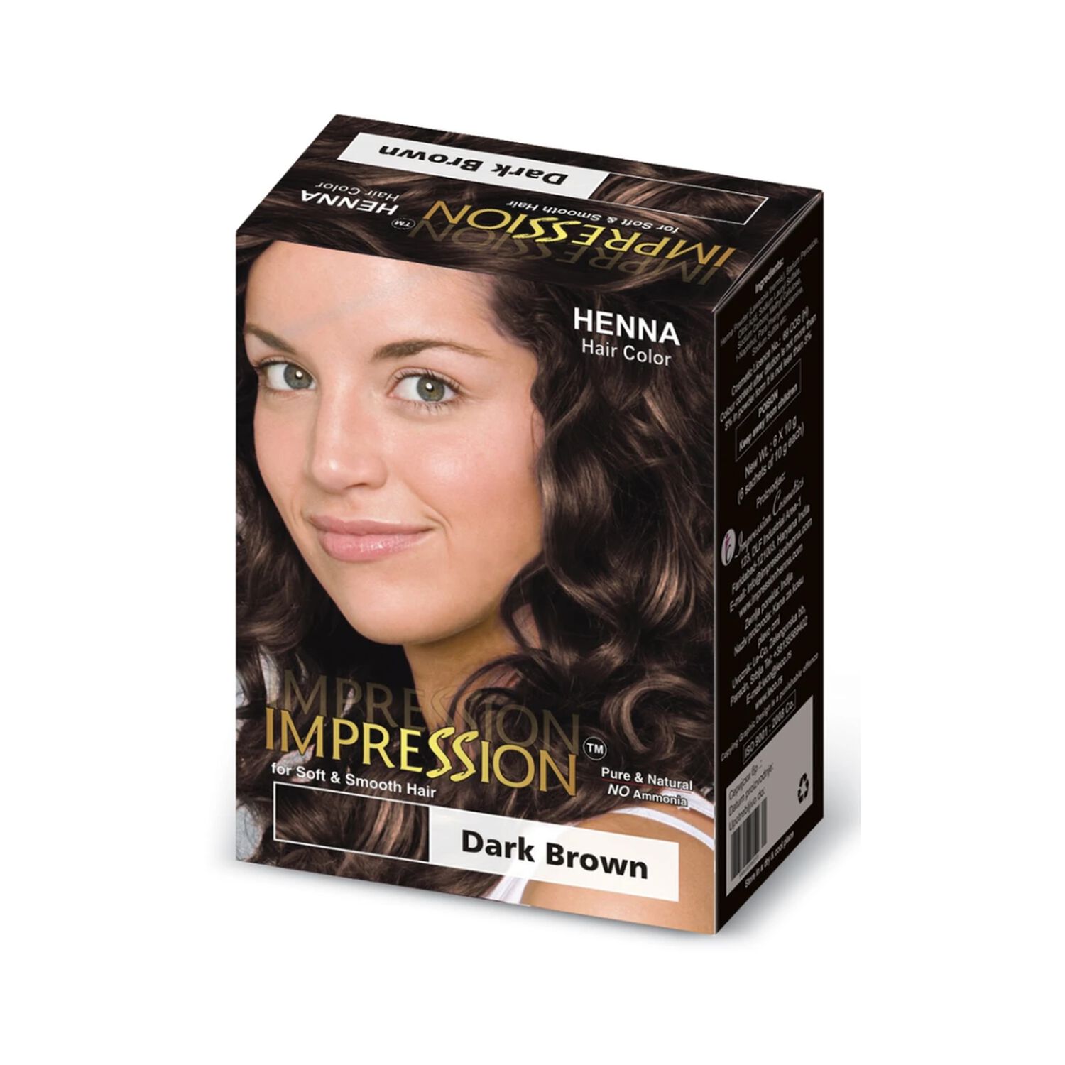 Impression Henna Hair Color Casta&ntilde;o Oscuro 10 Gr X 6 Sachet image number 0.0