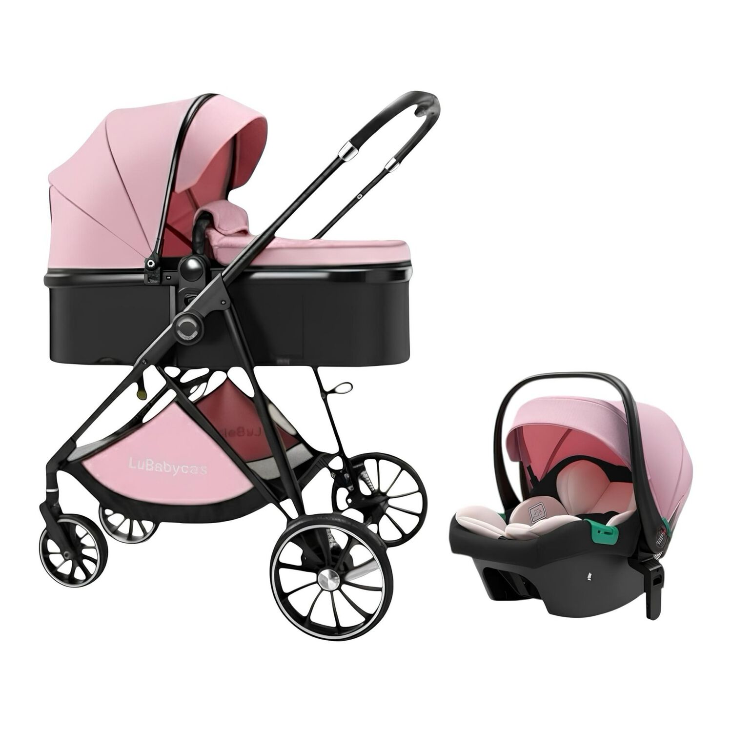 Coche Travel System Toldo 360&deg;gese Baby Rosado Lubabycas image number 8.0