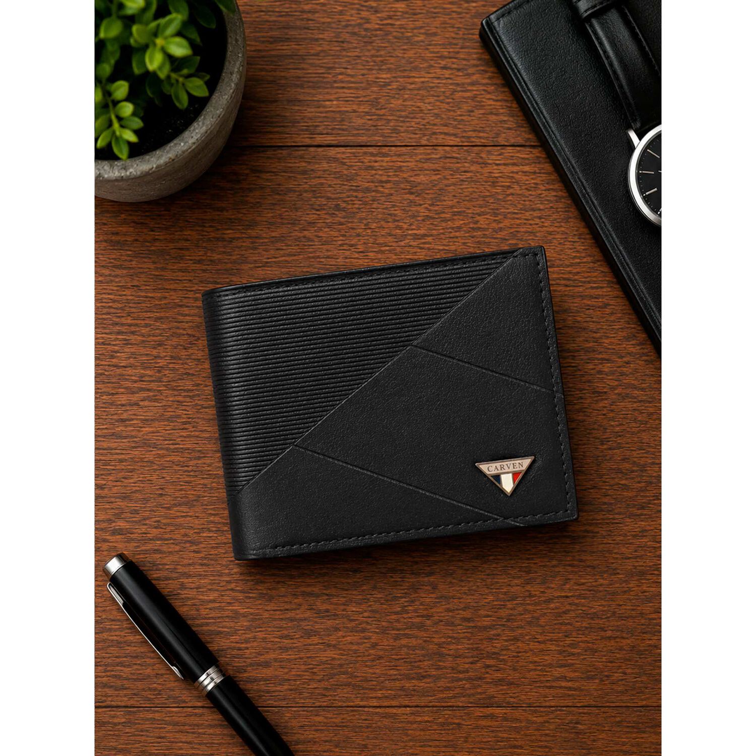 Billetera Hombre Enzo Negra Con Monedero Carven Paris image number 0.0