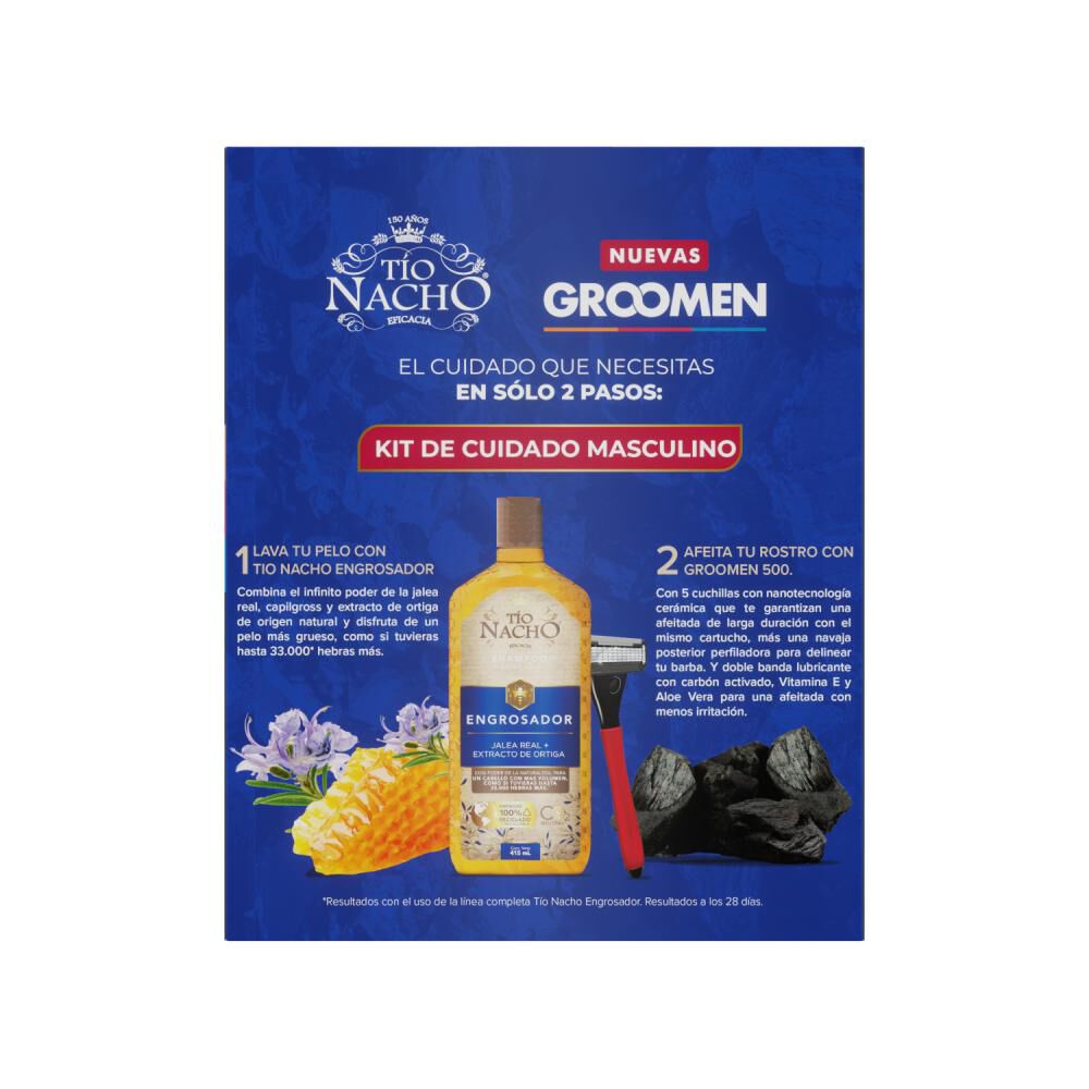 Pack Shampoo Engrosador Tío Nacho 415 Ml + Groomen 500 image number 1.0