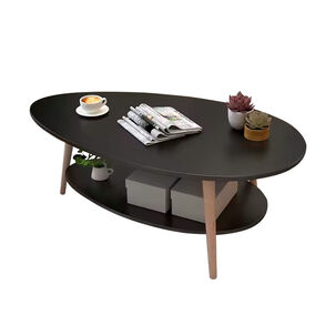 Mesa De Centro Ovalada Moderna Minimalista Con Almacenamiento