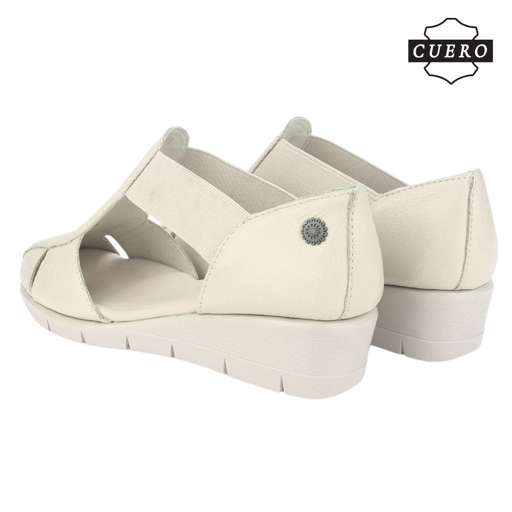 Sandalia De Cuero Chalada Mujer Calafate-3 Beige Casual image number 6.0