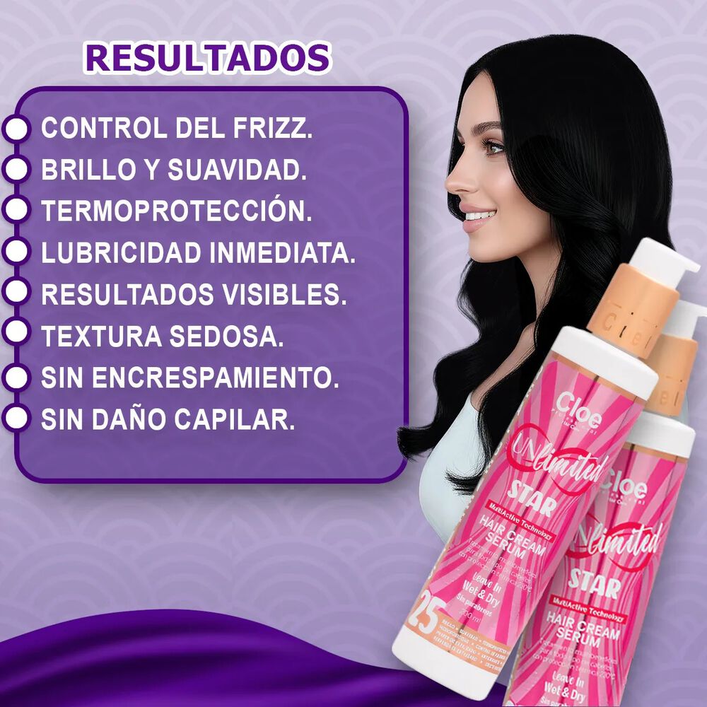 Serum Unlimited Star Cloe 25 Beneficios Leave-in 200ml image number 4.0