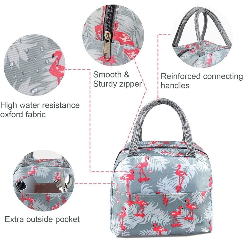 Lonchera Térmica Portátil Gris Para Almuerzo Espaciosa image number 2.0