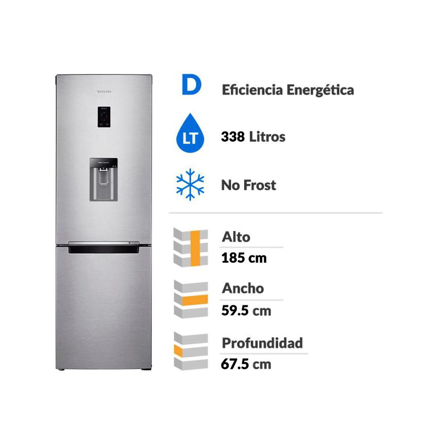 Refrigerador Bottom Freezer Samsung RB33J3830SA/ZS / No Frost / 338 Litros / D image number 1.0