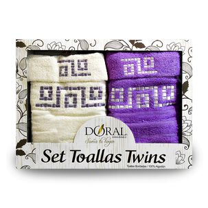 Set 4 Toallas De Baño Twins (2 Mano + 2 Baño)