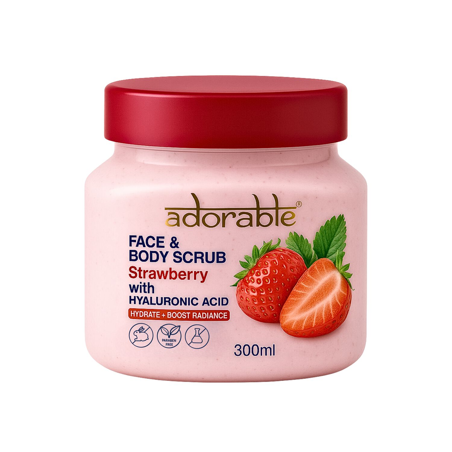 Pack Adorable 6 Exfoliantes Frutilla&&aacute;cido Hialur&oacute;nico 300ml image number 2.0