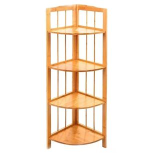 Repisa Esquinero De Madera 4 Niveles Natural