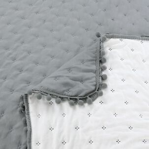 Cubrecama De Algodon 1.5 Plazas Gris