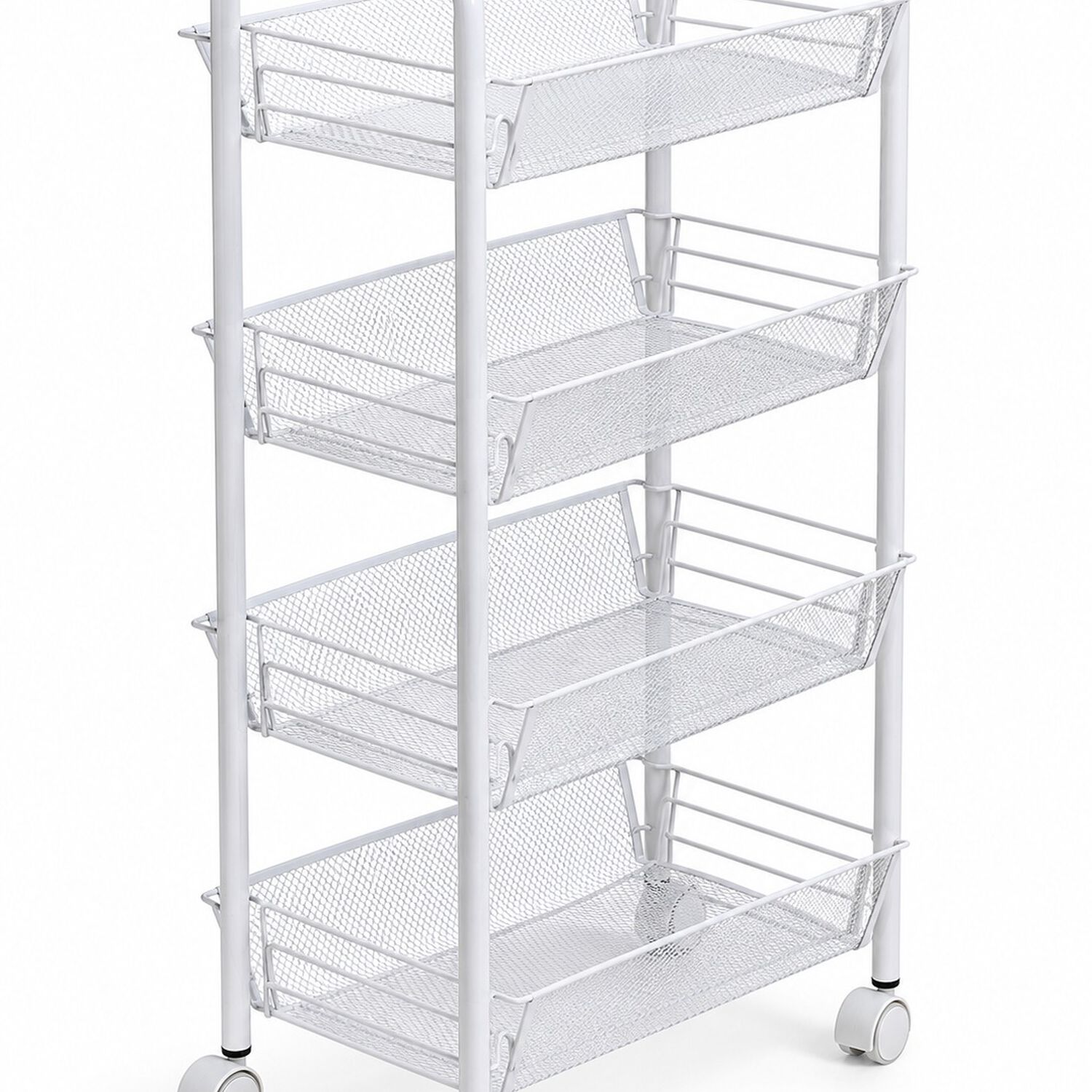Carrito Organizador Verdulero Frutero Met&aacute;lico 4 Niveles Con Ruedas Blanco image number 1.0