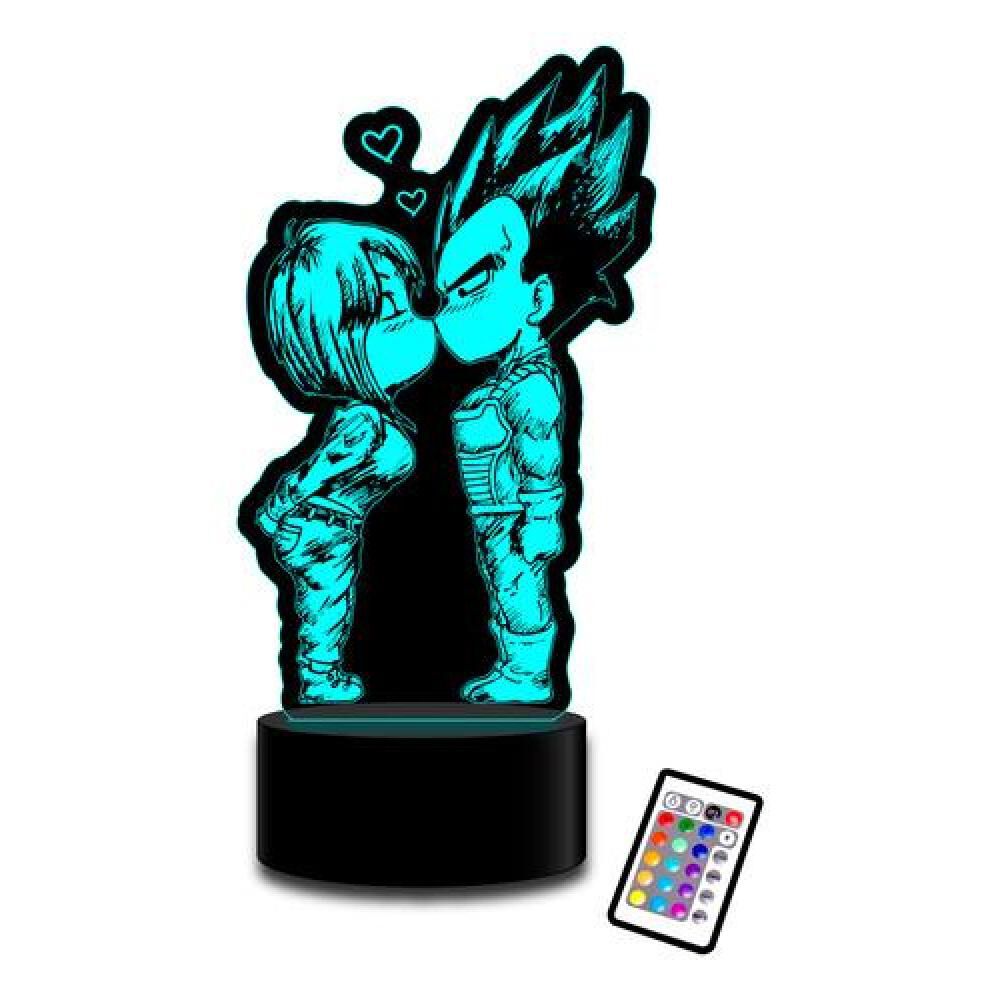 Lámpara 3d Vegeta & Bulma Love Kiss Colores Dragon Ball image number 0.0