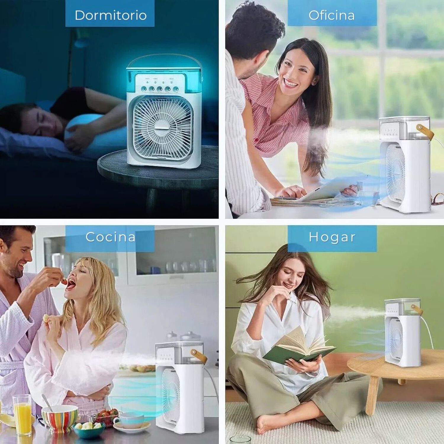 Climatizador Port&aacute;til Fr&iacute;o 4 En 1 Ventilador Humificador Enfriador Lampara Led 220v Usb image number 6.0