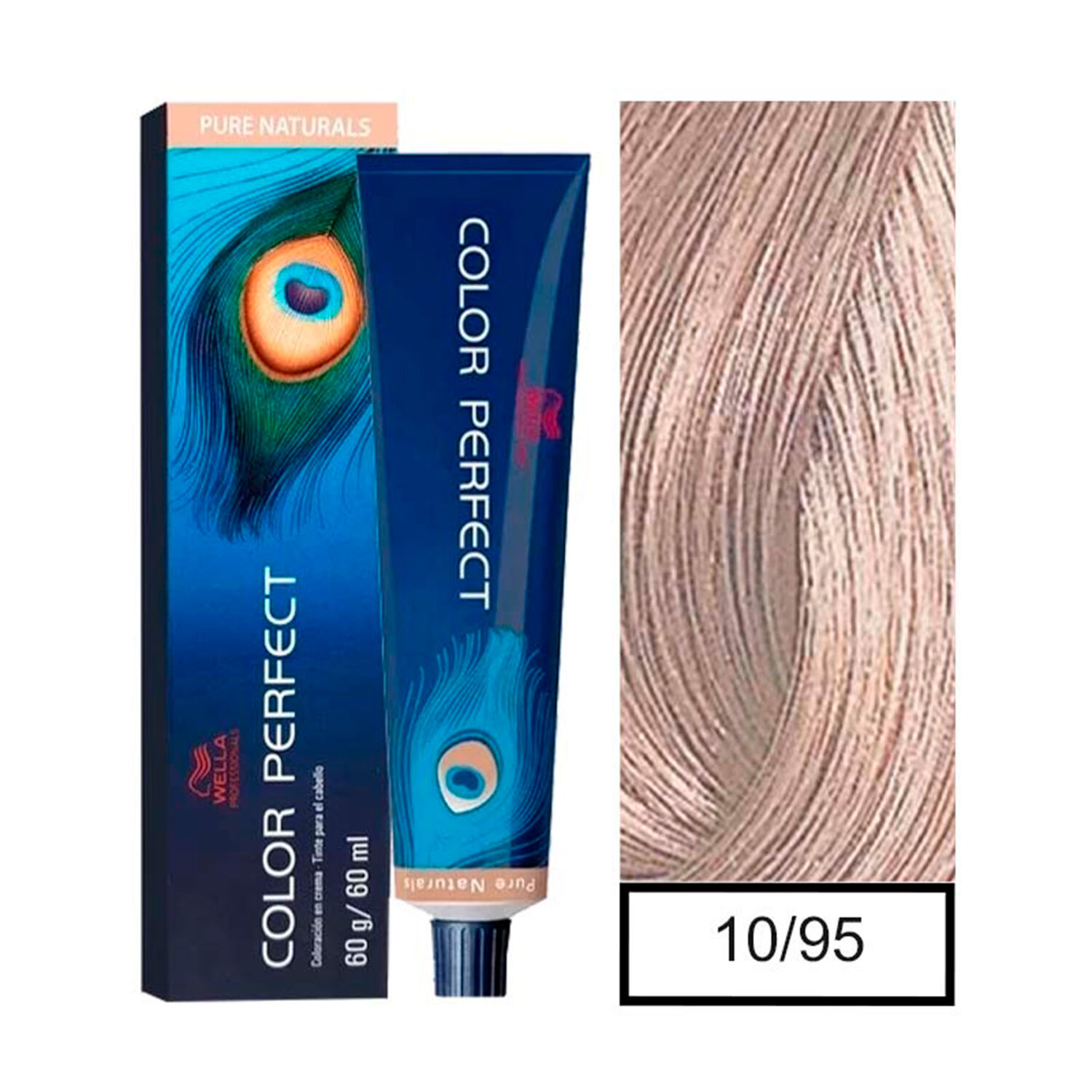 Wella - Tintura Permanente Color Perfect 10/95 Rubio Ultra Claro Cendre Caoba 60gr + Oxidante 20vol 60ml image number 0.0