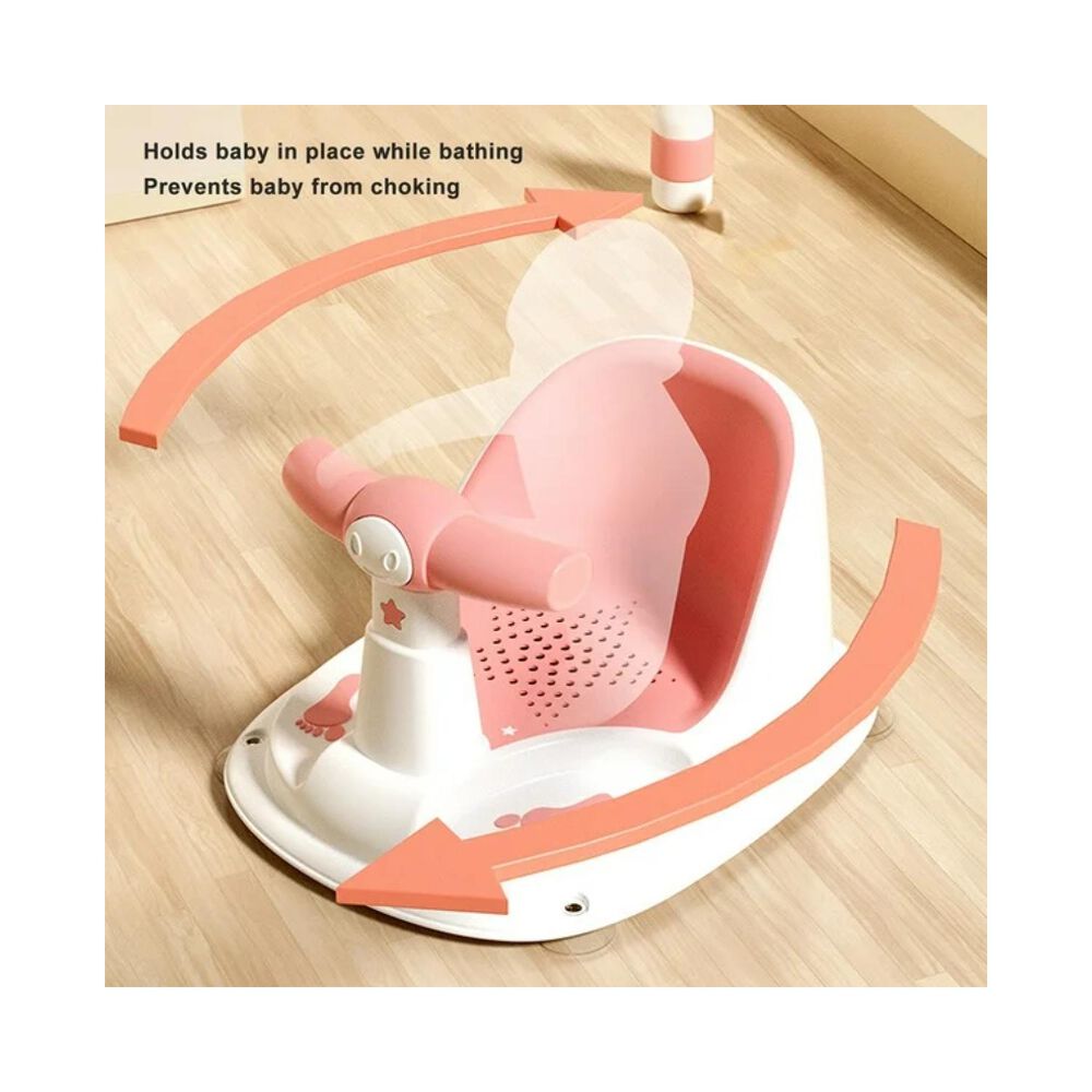 Silla De Ducha Para Bebes Asiento Baño Blanco Rosa Infantil image number 2.0
