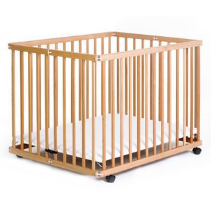 Corral Cuna 2 En 1 Altura Ajustable En Madera Happy Dino