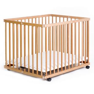 Corral Cuna 2 En 1 Altura Ajustable En Madera Happy Dino