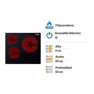Encimera Vitrocer&aacute;mica Ursus Trotter VFTC -3P / 3 Quemadores