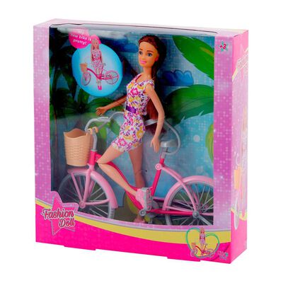 Muñeca Hitoys Fashion Doll Con Bicicleta