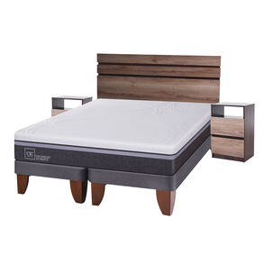 Cama Europea Cic Ortopedic Advance / King / Base Dividida + Set De Maderas