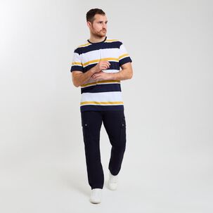 Polera Rayas Regular Manga Corta Cuello Redondo Hombre Peroe