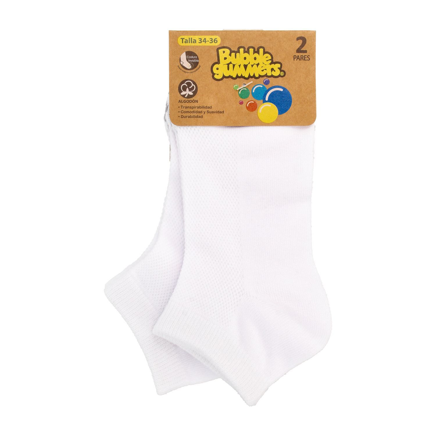Calcetines Infantiles Bubblegummers Bipack Blanco Blanco image number 0.0