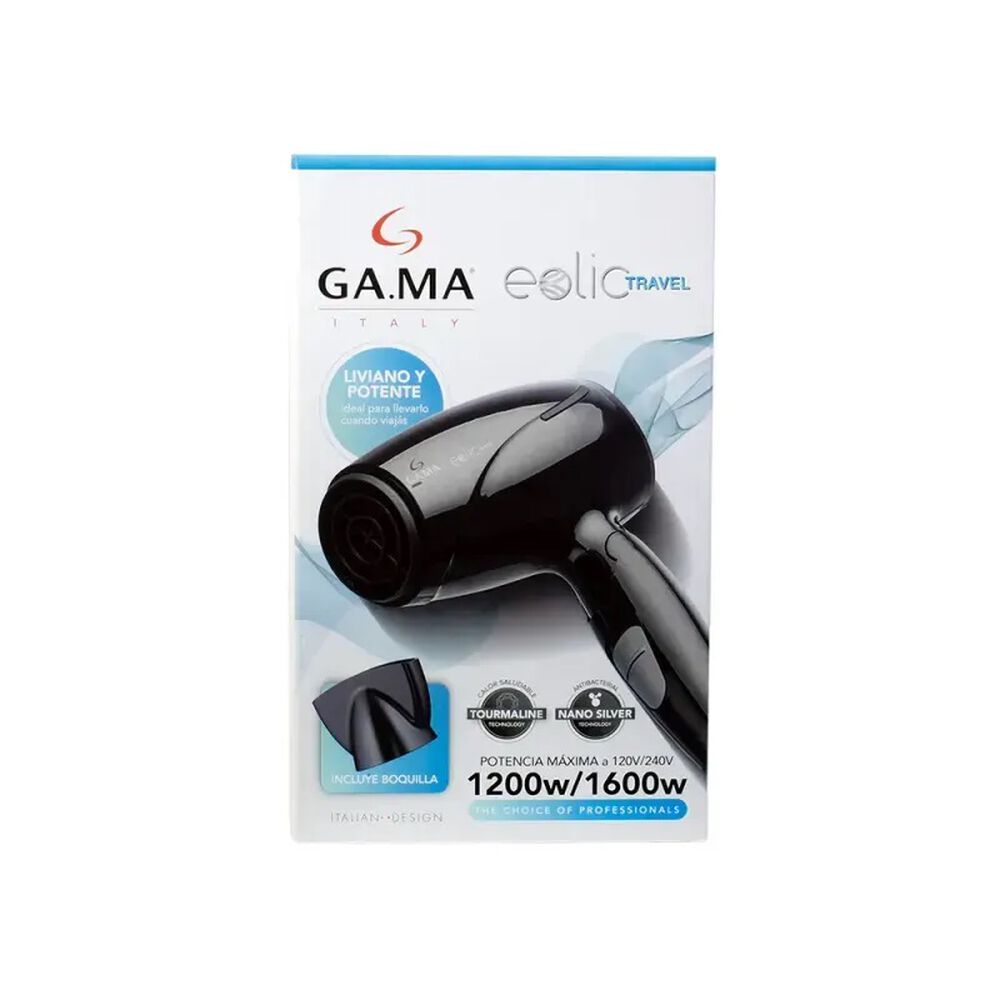 Secador Eolic Travel Turmalina Plegable Compacto Negro Gama De 1200/1600w image number 6.0