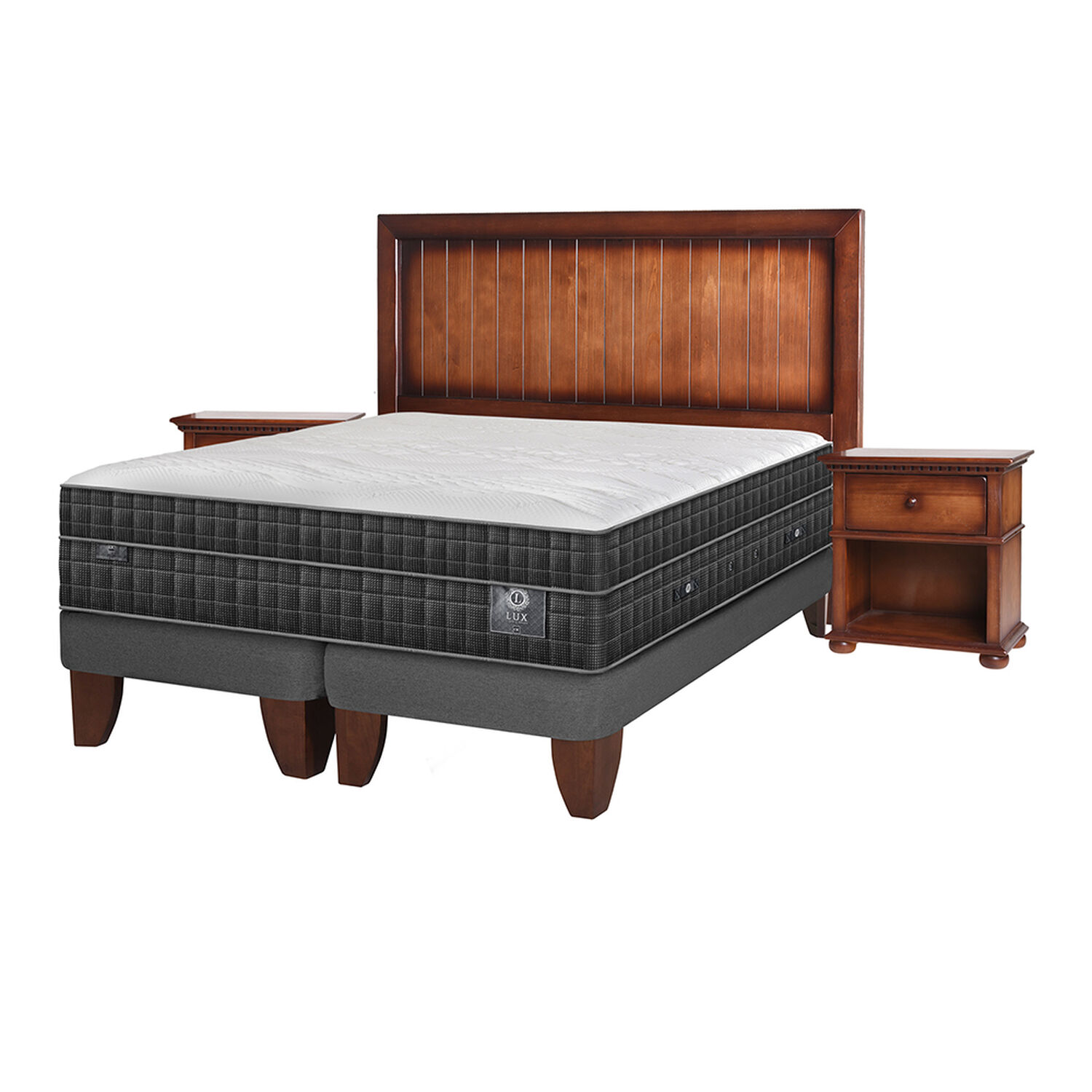 Cama Europea Cic Lux / S&uacute;per King / Base Dividida + Set Maderas image number 0.0