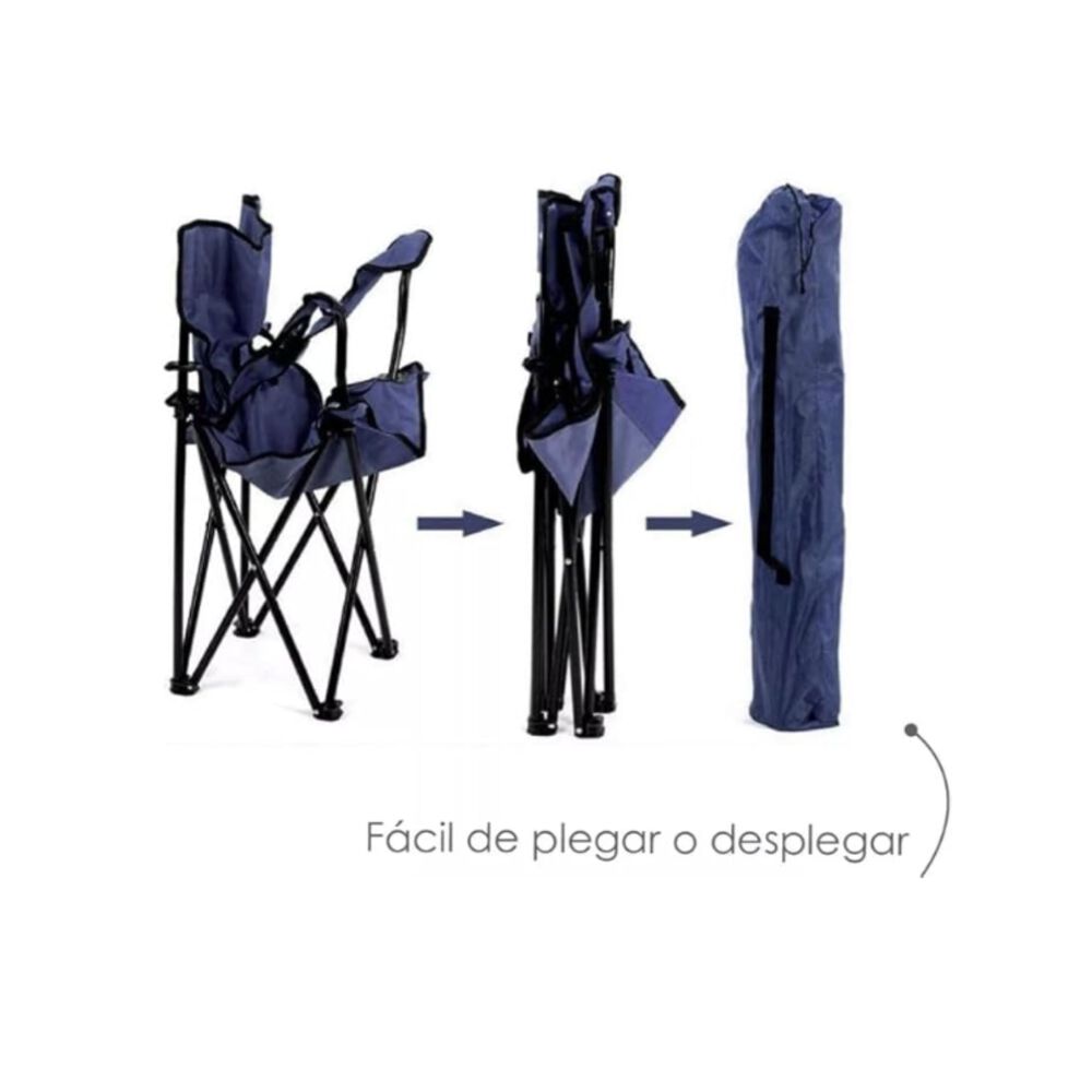 Silla Plegable De Playa Camping Pesca Picnic Con Porta Vaso image number 19.0