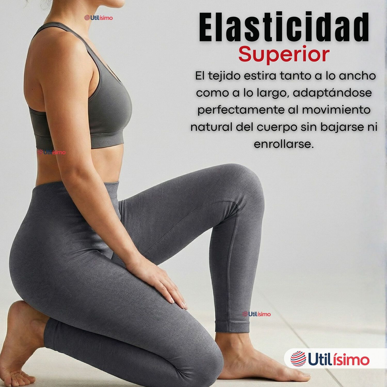 Calza Panty Polar T&eacute;rmica Sin Costura Tiro Alto Elasticada Gris image number 5.0