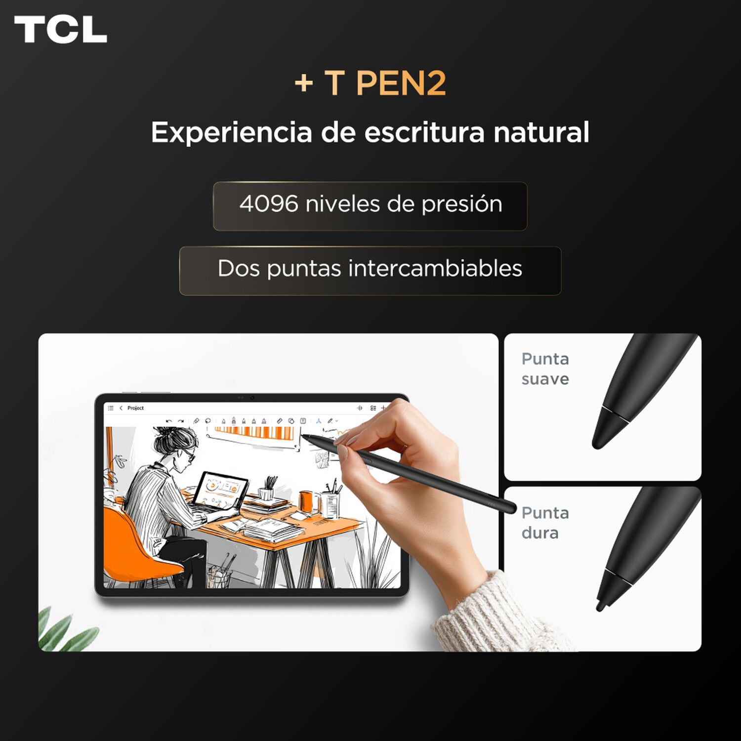 Tablet 11" TCL Tab A1 Nxtpaper / 6 GB RAM / 128 GB / Gris + L&aacute;piz T Pen + Funda image number 7.0