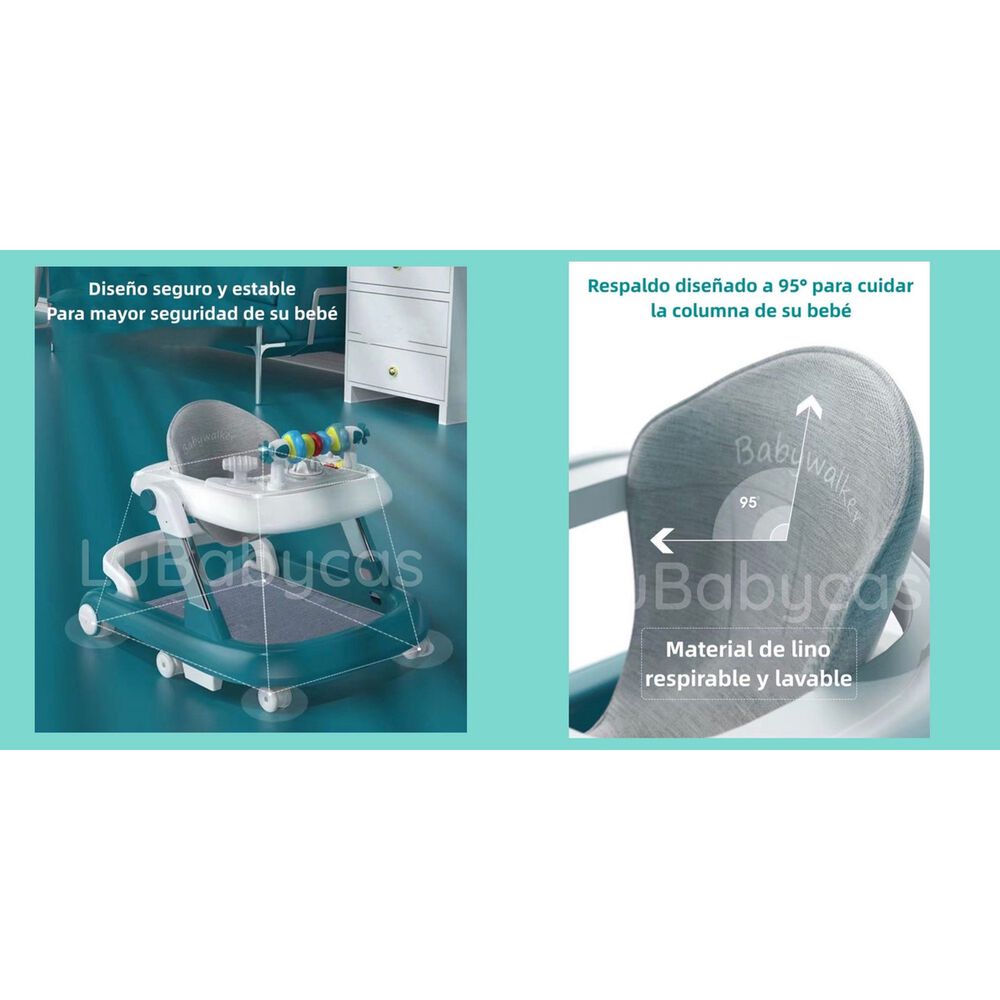 Andador Caminador Multifuncional 4 En 1 Lubabycas Burdeos image number 3.0