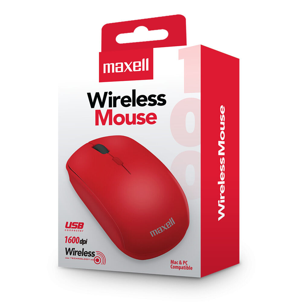Mouse Inalámbrico Maxell 1200 Dpi Mowl-100 Rojo image number 2.0