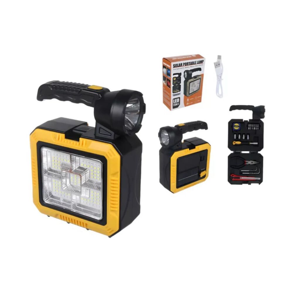 Lámpara Linterna Solar Led Portátil 4 En1 Kit De Herramientas image number 1.0