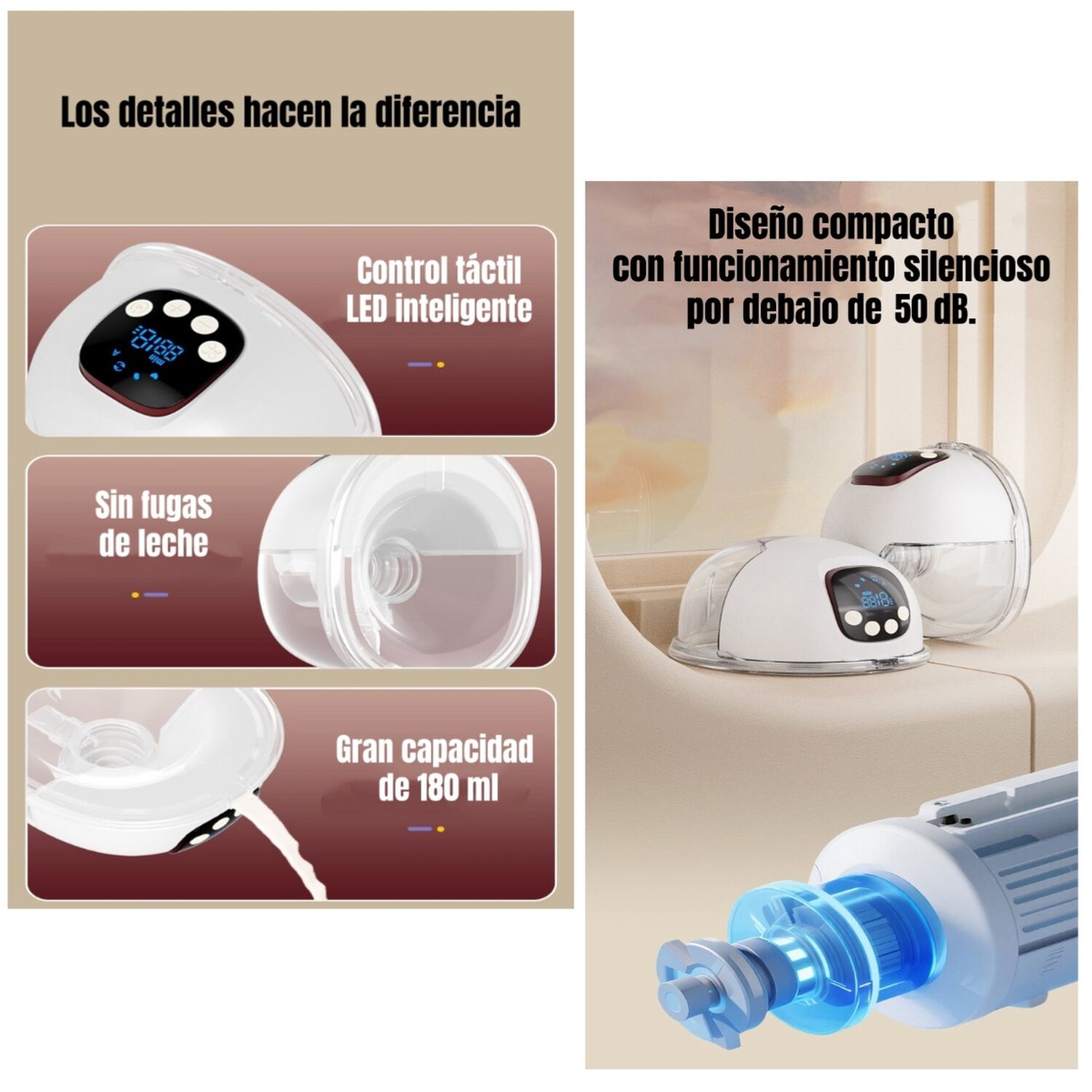 Extractor De Leche El&eacute;ctrico Port&aacute;til W210 Lubabycas image number 7.0