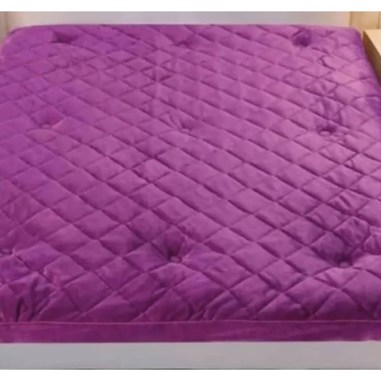 Cubre Colch&oacute;n Plush Acolchado 2 Plazas Morado image number 1.0