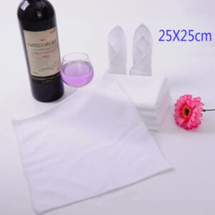Pack 12 Toallas Blanco Cuadrada De 25 X 25 Cm