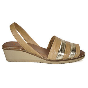 Sandalia Cuero Charmiane Camel Dorado