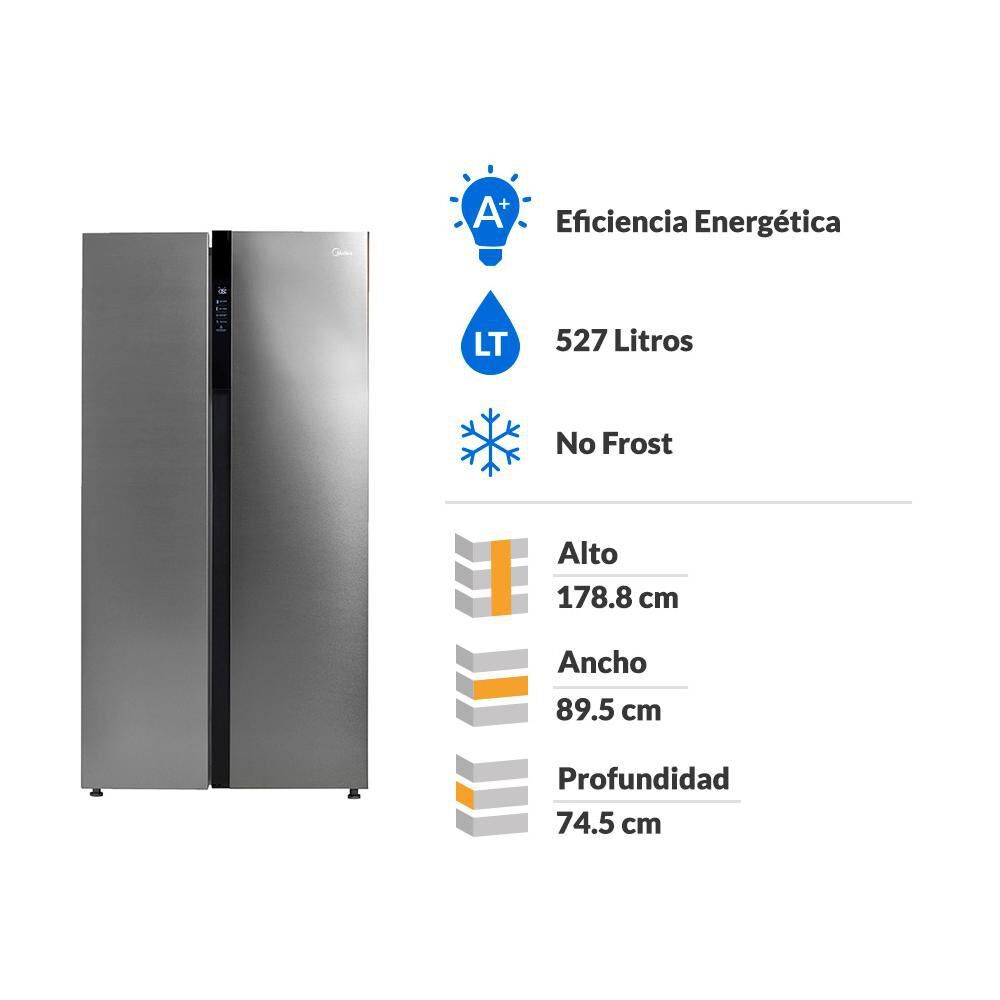 Refrigerador Side By Side Midea MRSBS-5300G / No Frost / 527 Litros / A+ image number 1.0