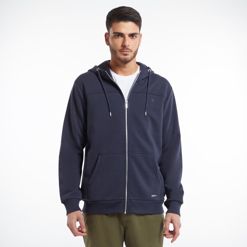 Polerón Basico Cuello Alto Con Capucha Hombre Az Black en Oferta | Hites.com