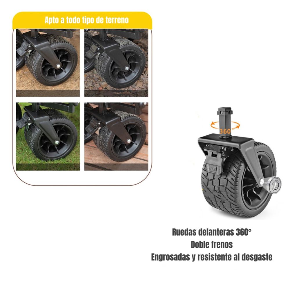Carrito Para Compras Y Camping Con Frenos Negro Lubabycas image number 4.0