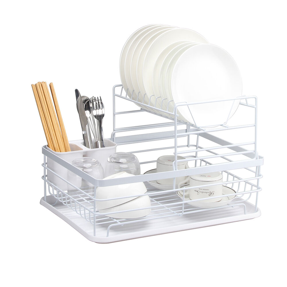 Secaplatos Escurridor 2 Niveles Acero Inox Blanco Simplit image number 0.0